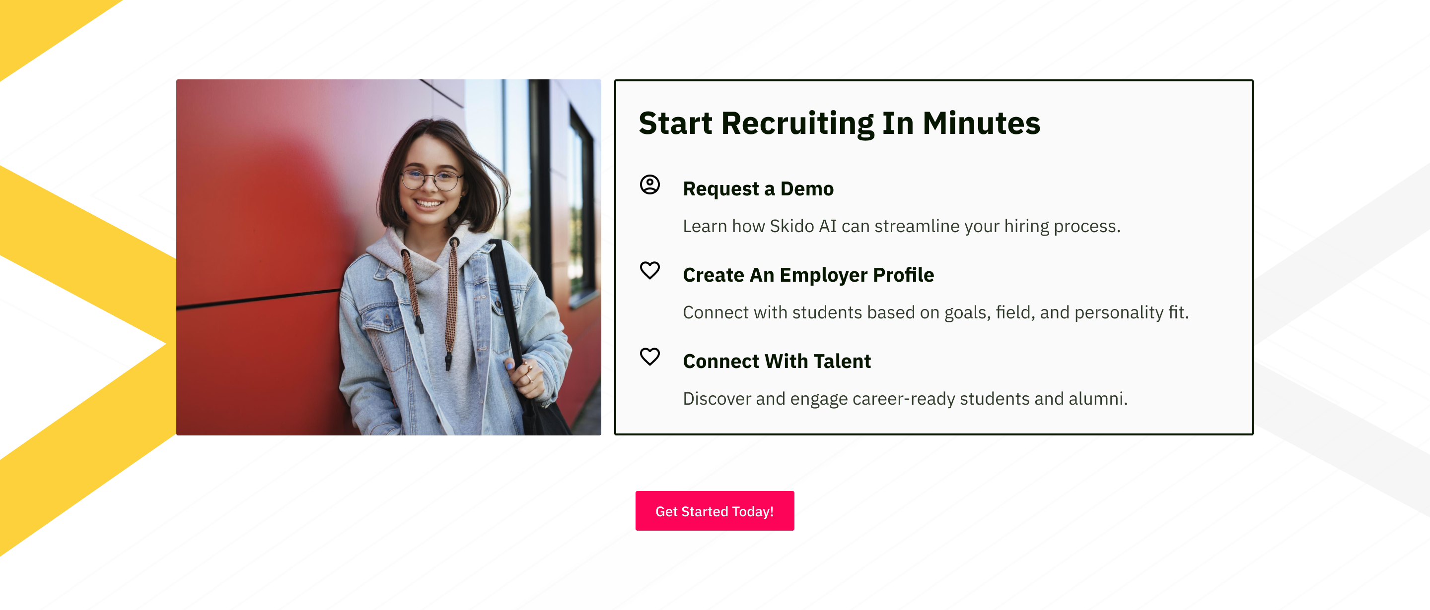 Professional woman with glasses smiling